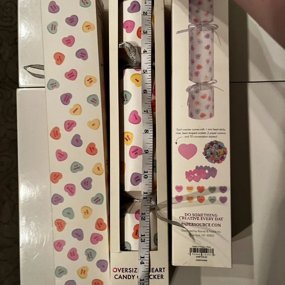 Valentine Conversation Heart Crackers Set of 3 by Paper‎ Source (New)